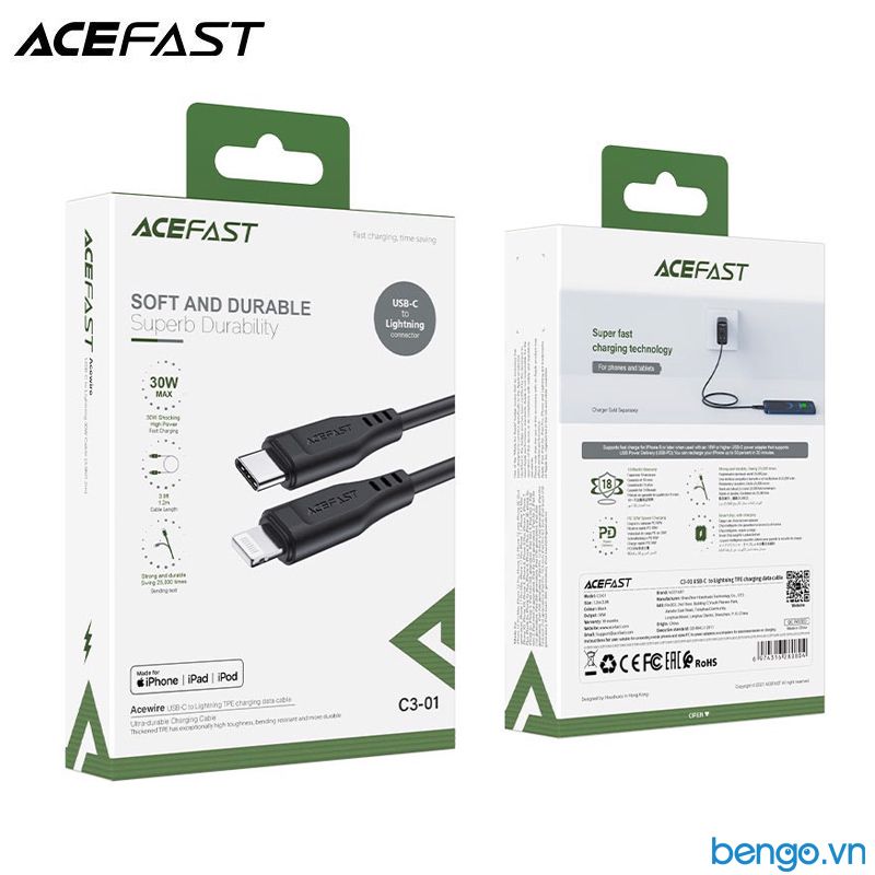  Cáp ACEFAST USB-C To Lightning Dài 1.2m - C3-01 