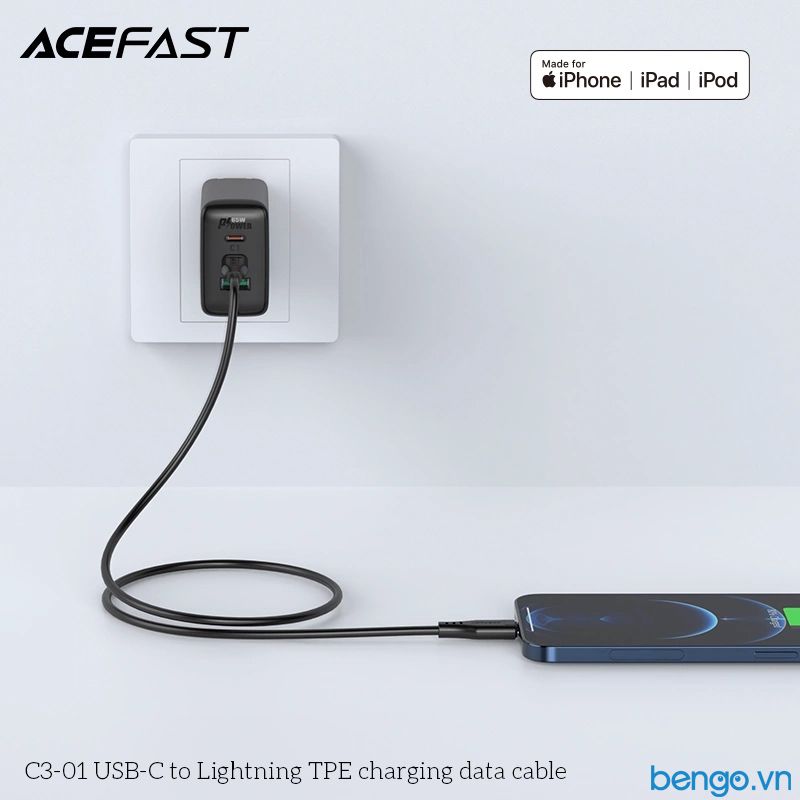  Cáp ACEFAST USB-C To Lightning Dài 1.2m - C3-01 