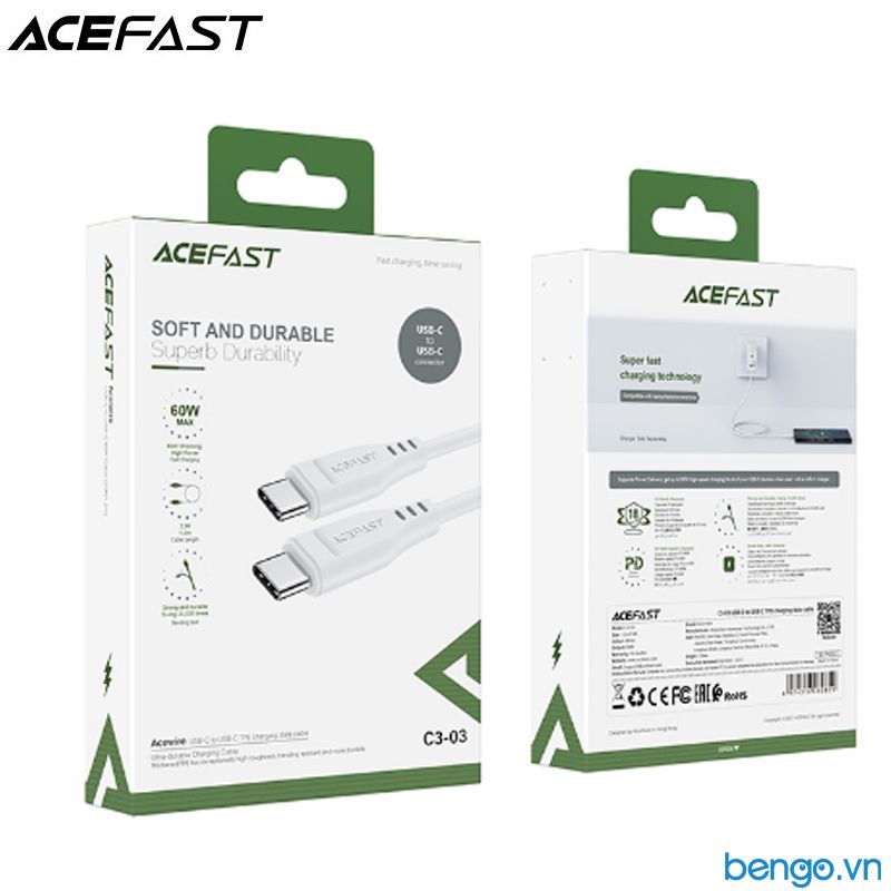  Cáp ACEFAST USB-C To USB-C Dài 1.2m - C3-03 