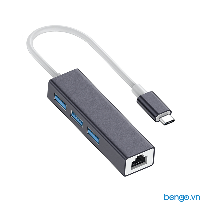  Cáp chuyển USB-C qua 3 cổng USB 3.0 + cổng LAN RJ45 