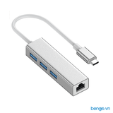  Cáp chuyển USB-C qua 3 cổng USB 3.0 + cổng LAN RJ45 