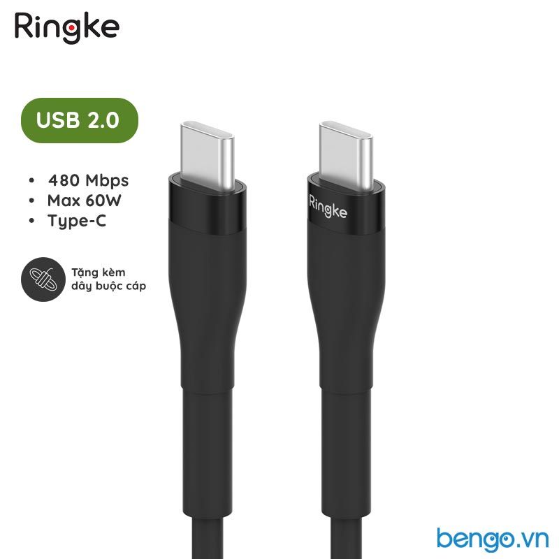  Cáp sạc nhanh RINGKE Fast Charging Pastel Cable C-to-C nhiều màu 
