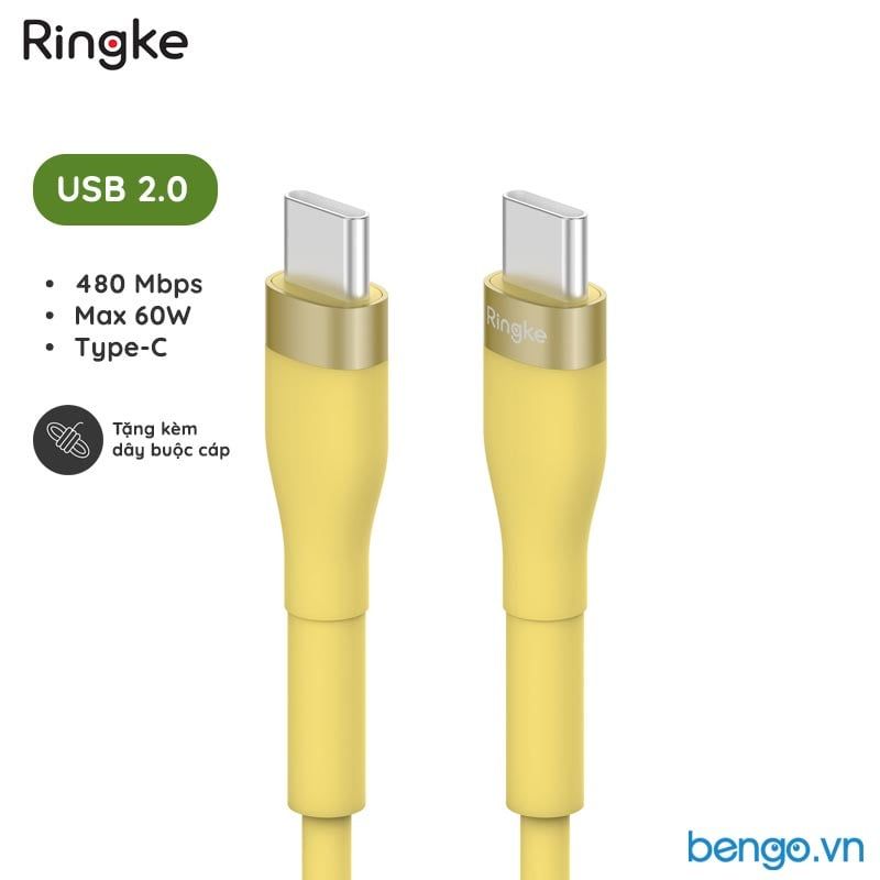  Cáp sạc nhanh RINGKE Fast Charging Pastel Cable C-to-C nhiều màu 