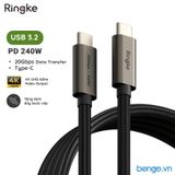  Cáp sạc nhanh 240W RINGKE USB-3.2 Gen 2X2 USB-C Cable 