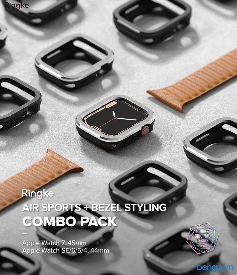  Combo Ringke Air Sports & Bezel Styling Apple Watch 9/8/7 45mm/SE/6/5/4 44mm 