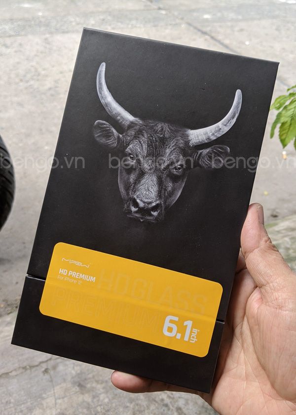  Dán Cường Lực IPhone 12/12 Pro MIPOW Kingbull HD (2.7D) Premium Full Viền Đen 