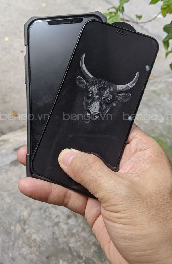  Dán Cường Lực IPhone 12/12 Pro MIPOW Kingbull HD (2.7D) Premium Full Viền Đen 