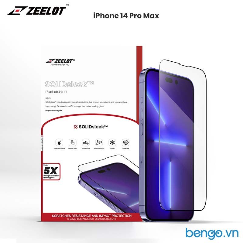  Dán Cường Lực Trong Suốt iPhone 14 Pro Max SOLIDSLEEK ZEELOT 