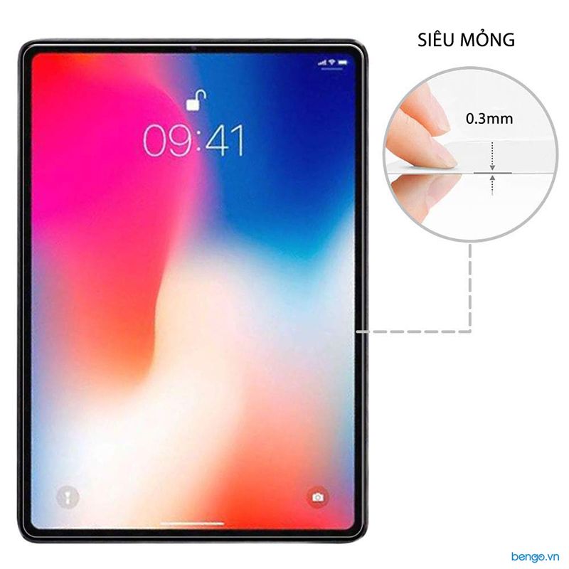  Dán Màn Hình Cường Lực IPad Pro 12.9 Inch 2018/2020 9H 2.5D Siêu Mỏng 