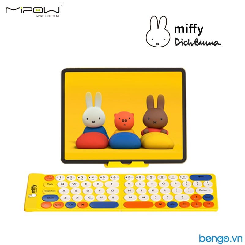  Bàn Phím Gập Không Dây MIPOW MIFFY Mini Slim-Fold Chống Nước Kiêm Túi Giá Đỡ - MPC-003 