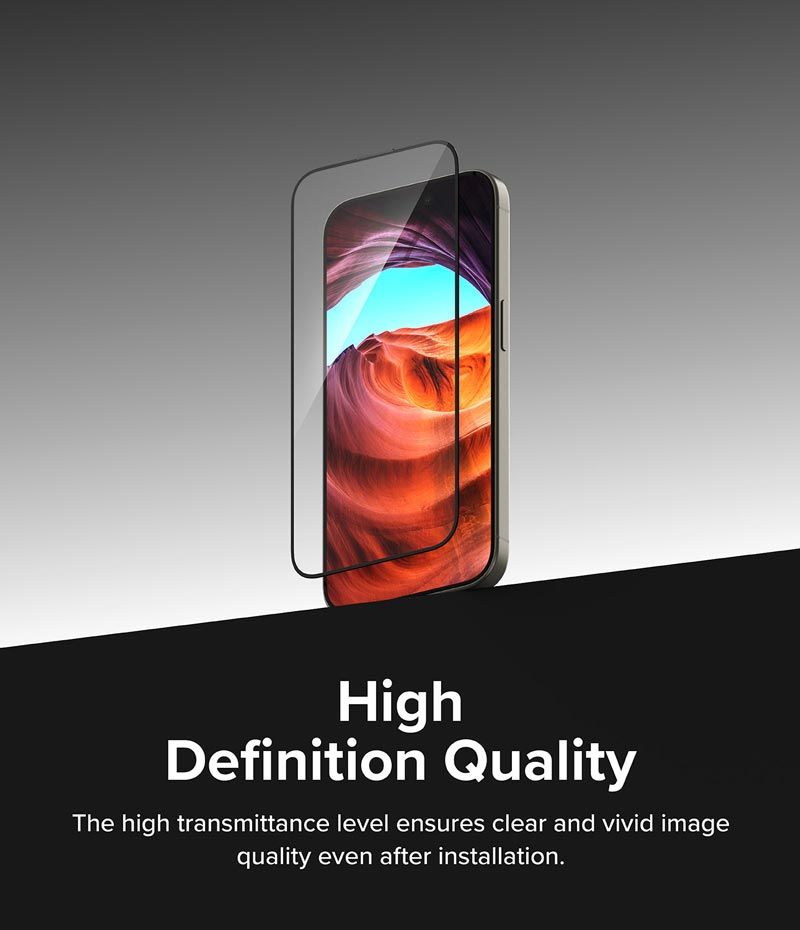  [Combo 2] Dán cường lực kèm khung dán iPhone 15 Pro Max RINGKE Easy Slide Tempered Glass 