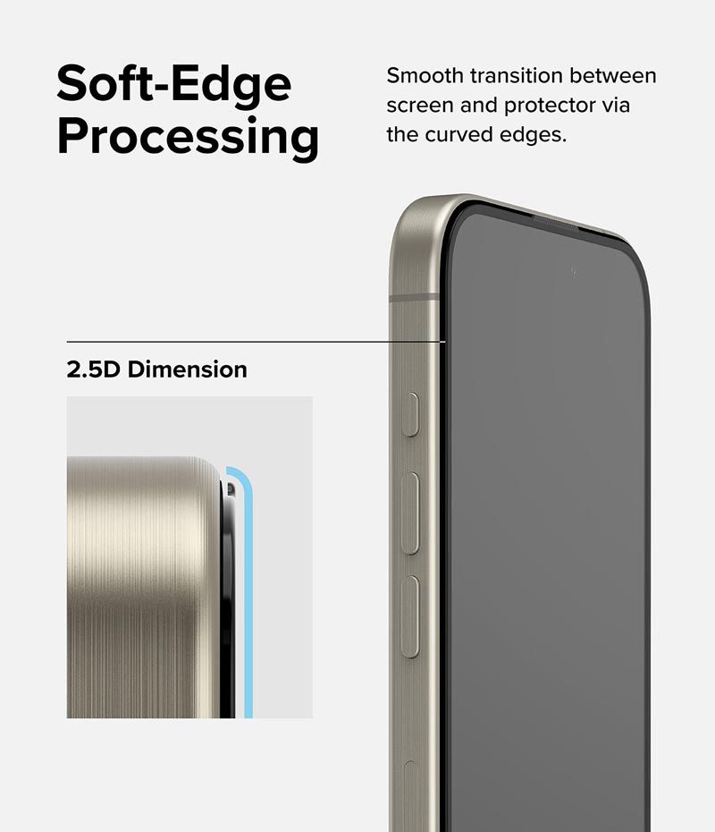  [Combo 2] Dán cường lực kèm khung dán iPhone 15 Pro Max RINGKE Easy Slide Tempered Glass 