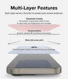  [Combo 2] Dán cường lực kèm khung dán iPhone 15 Pro Max RINGKE Easy Slide Tempered Glass 