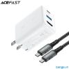 Sạc nhanh ACEFAST A19 GaN 65W cổng USB-C + USB-A + HUB (US) - Bảo hành 24 tháng