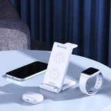  Duzzona W10-A Folding 3-in-1 Wireless Charger Stand 15W for iPhone / AirPods / Apple Watch 