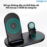  Đế Sạc Không Dây 3 Trong 1 Aukey Chuẩn Qi 10W Hỗ Trợ Sạc 3 Thiết Bị Cùng Lúc - LC-A3 