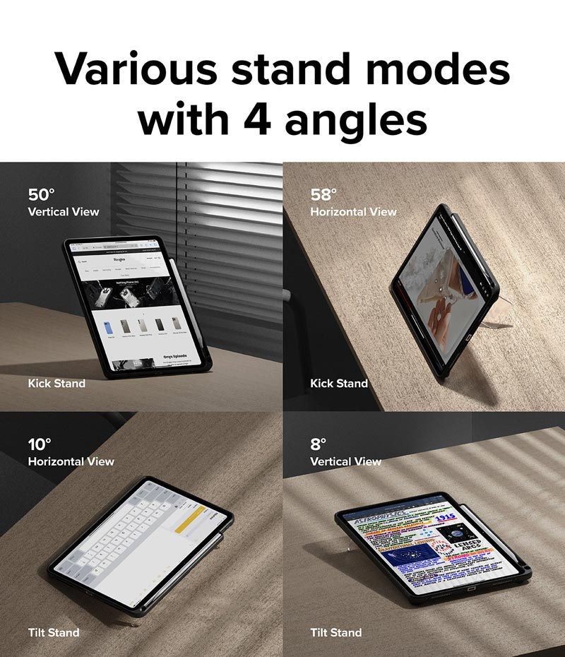  Ốp lưng iPad Air 6 M3/M2 13-inch / Air 6 M3/M2 11-inch / Air 5 / Air 4 Ringke Fusion Sketch Stand 