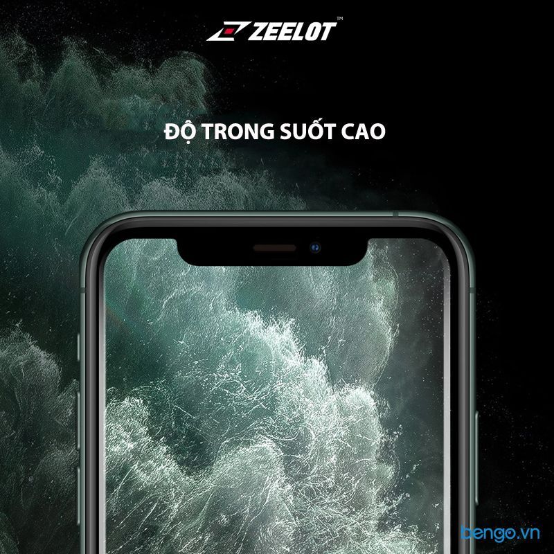  Dán cường lực iPhone 11 Pro Max/iPhone 11 Pro/iPhone 11 Zeelot PureGlass Full chống bụi loa thoại 