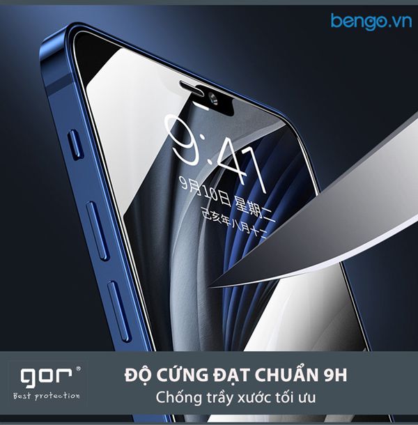  Dán cường lực màn hình + Mặt lưng vân carbon iPhone 12/iPhone 12 Pro GOR 2.5D (Hộp 4 miếng) 