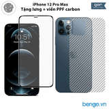  Dán Cường Lực IPhone 12 Pro Max GOR AG Chống Vân Tay (Tặng Mặt Lưng + Viền PPF Carbon) 