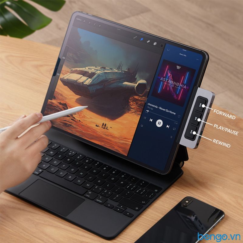  Cổng Chuyển iPad Đa Phương Tiện HYPERDRIVE Media 6 In 1 HDMI 4K/60Hz USB-C HUB - HD449 