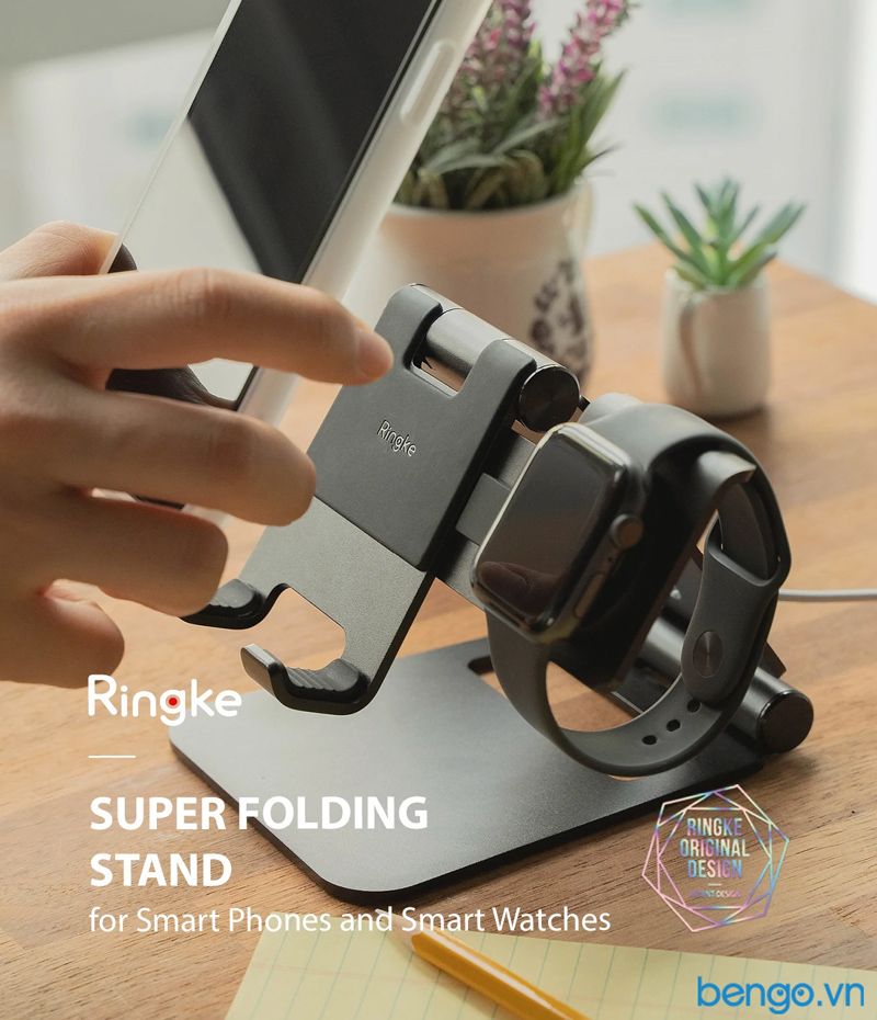  Giá Đỡ 2 In 1 RINGKE Super Folding Stand Cho Apple Watch 