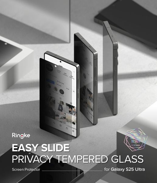  [Combo 2] Dán cường lực chống nhìn trộm Samsung Galaxy S25 Ultra RINGKE Easy Slide Privacy Tempered Glass 