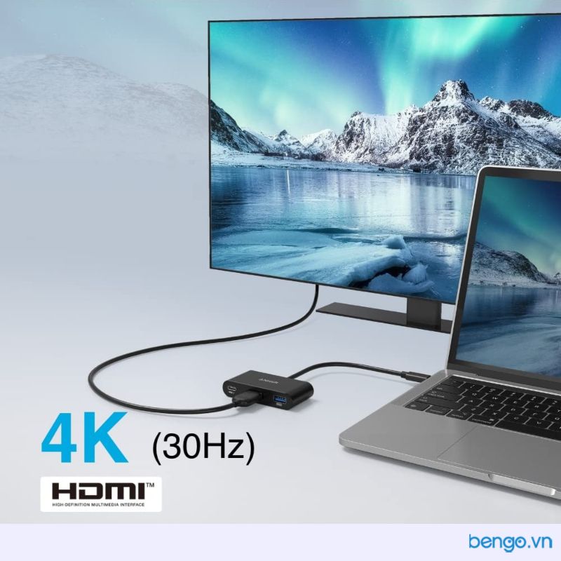  Hub Anker 3 in 1 PowerExpand USB-C qua HDMI 4K PD 