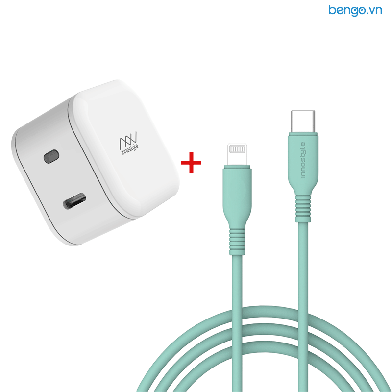  [Combo] Sạc và Cáp Innostyle USB-C 18W + Cáp JAZZY USB-C to Lightning 1.2m MFI 