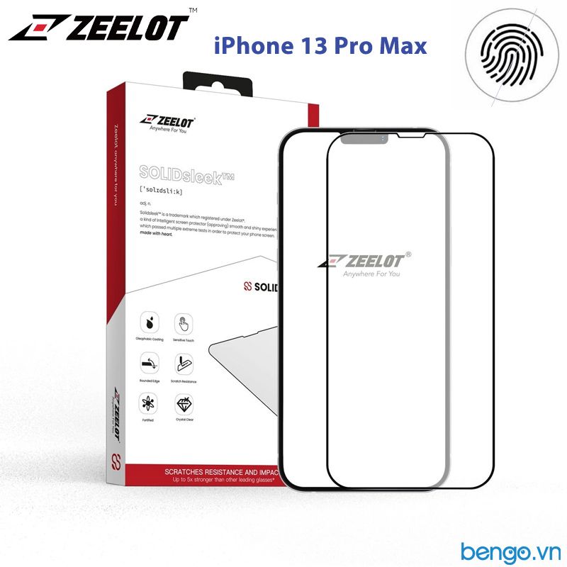  Dán Cường Lực iPhone 13 Pro Max ZEELOT SOLIDsleek Chống Vân Tay 