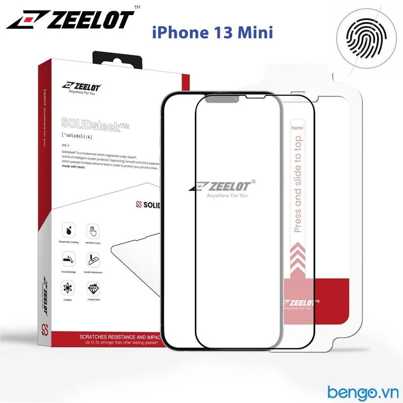  Dán Cường Lực iPhone 13 Mini ZEELOT SOLIDsleek Chống Vân Tay Kèm Kit Dán 