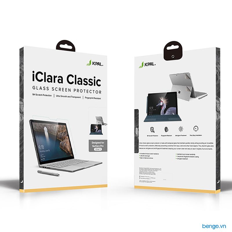  Dán cường lực + dán mặt lưng Microsoft Surface Pro 6/5/4 JCPAL FlexGuard 