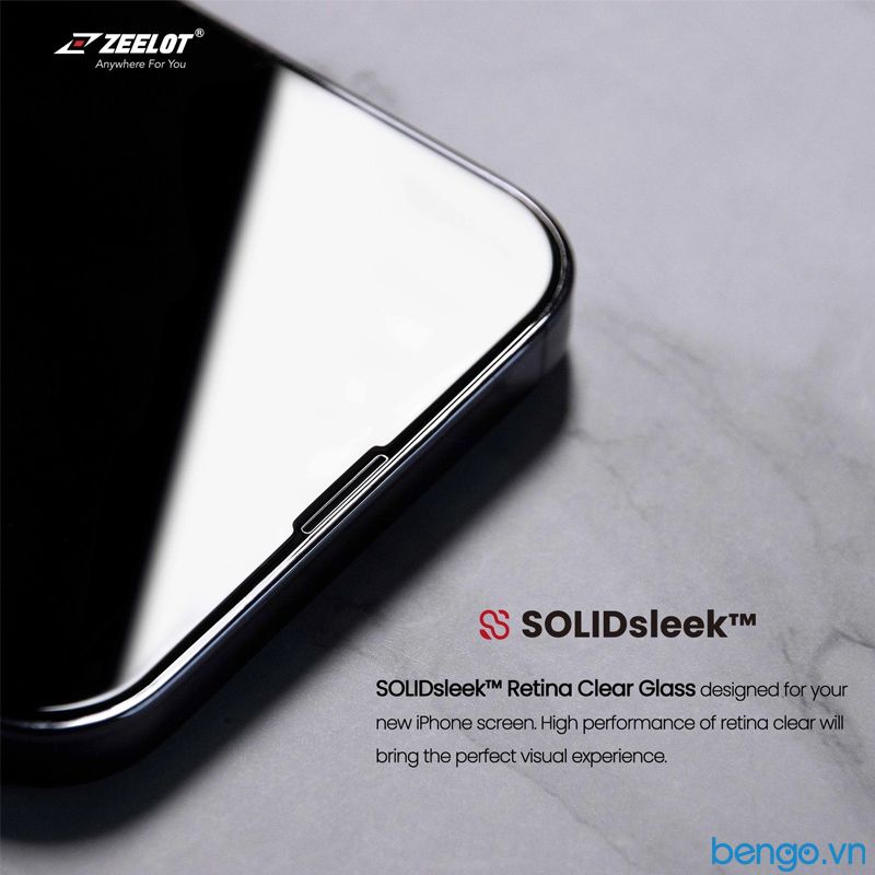  Dán Cường Lực iPhone 13 Pro Max ZEELOT SOLIDsleek Retina Clear Kèm Kit Dán 