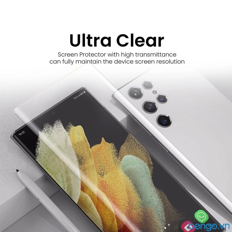  Dán Cường Lực Samsung Galaxy S22 Ultra Zeelot Keo UV Loca 3D Clear 