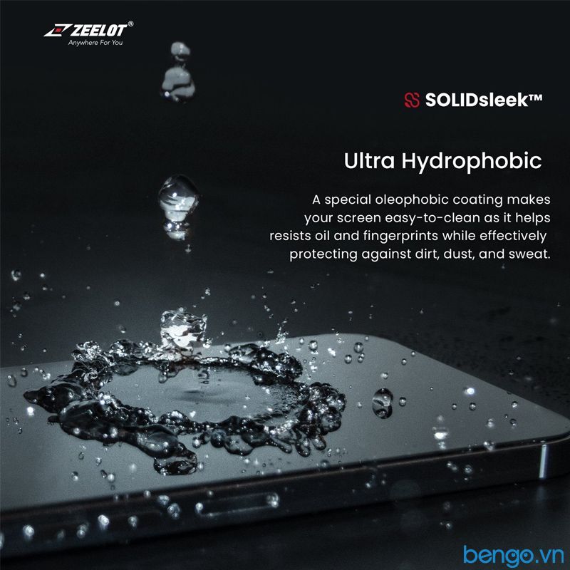  Dán cường lực iPhone 13 Mini ZEELOT SOLIDsleek chống ánh sáng xanh kèm Kit dán 