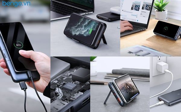  Pin Dự Phòng Không Dây Aukey 10.000mAh PD 18W Tích Hợp Giá Đỡ - PB-WL02 