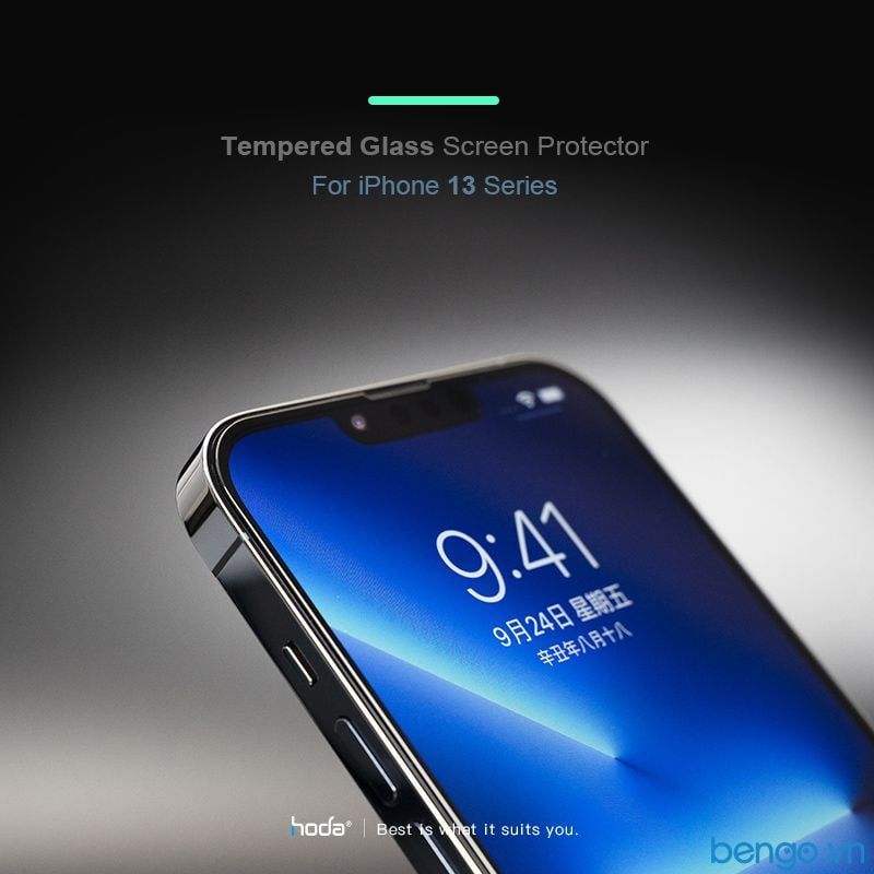  Dán Cường Lực iPhone 13 Pro Max HODA Full Anti-Reflection Kèm Khung Dán 
