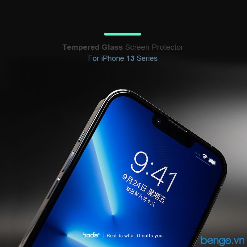  Dán Cường Lực iPhone 13 Mini HODA Full Anti-Reflection Kèm Khung Dán 