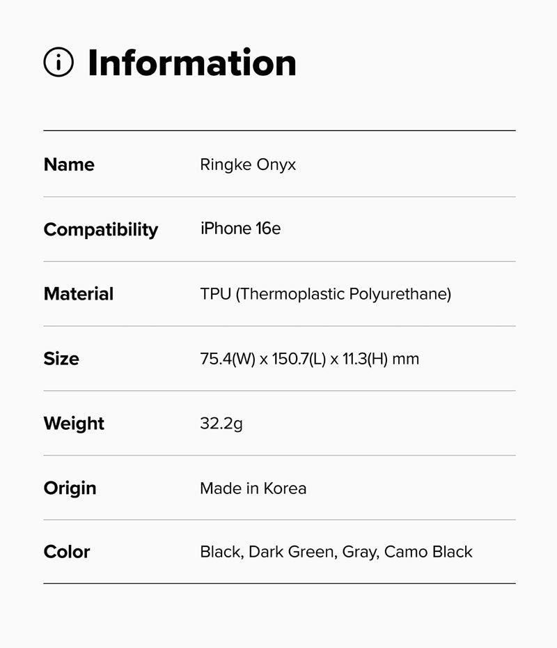  Ốp lưng iPhone 16e RINGKE Onyx 