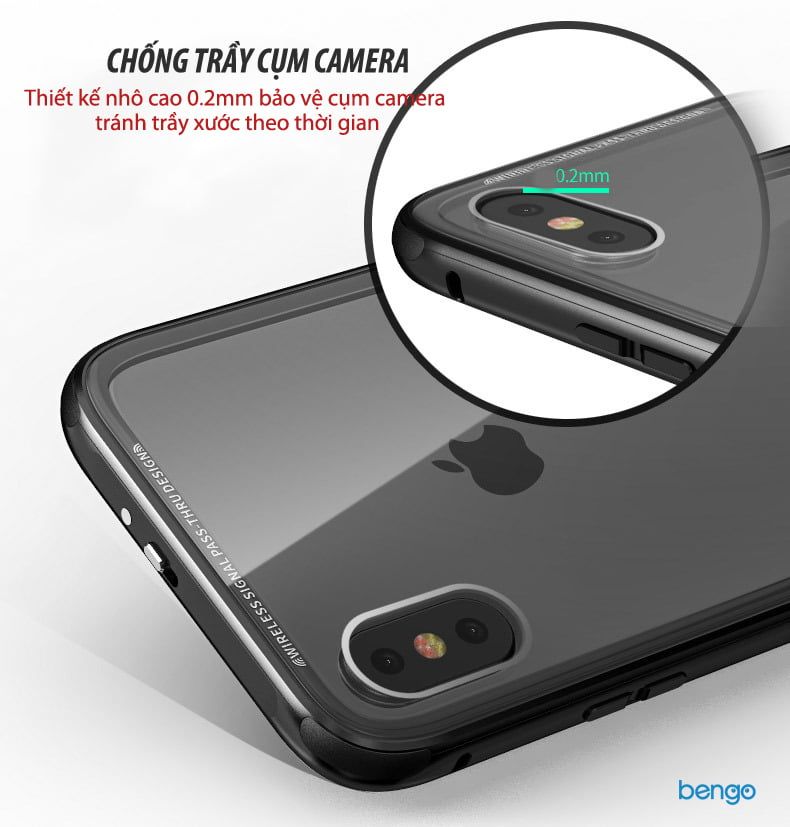  Ốp Lưng iPhone X/Xs Trong Suốt Viền Kim Loại Luphie 