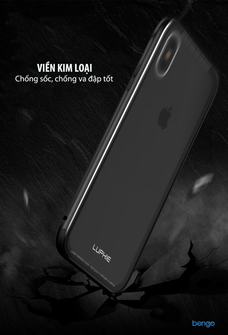  Ốp Lưng iPhone X/Xs Trong Suốt Viền Kim Loại Luphie 