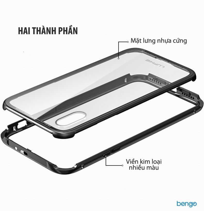  Ốp Lưng iPhone X/Xs Trong Suốt Viền Kim Loại Luphie 