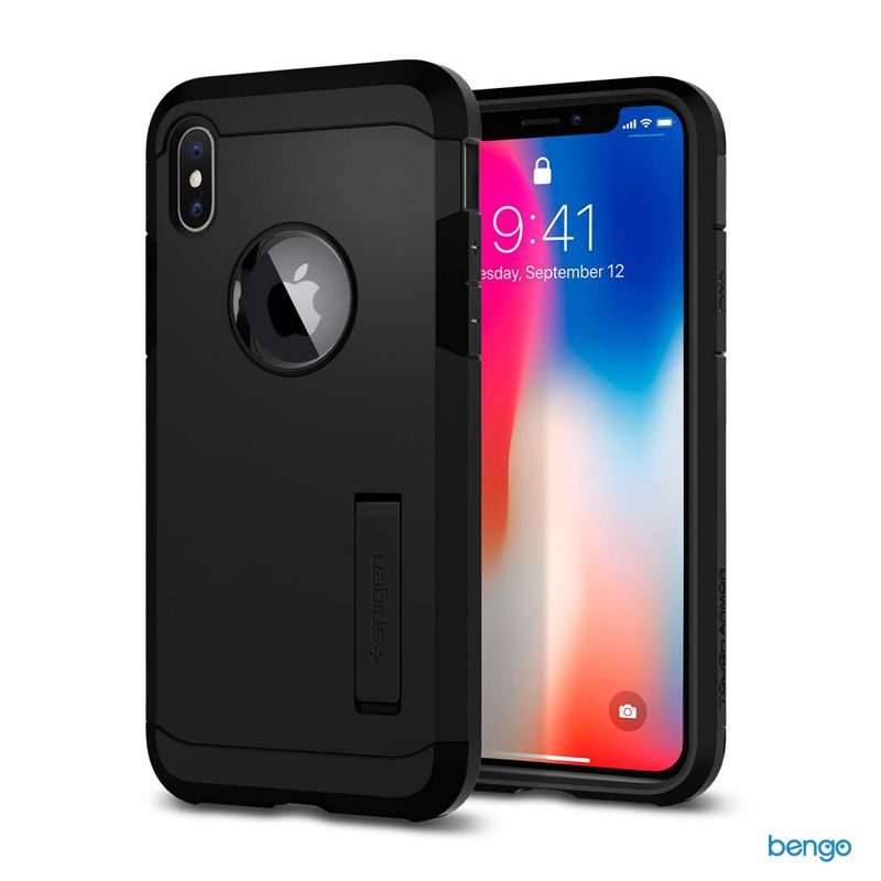  Ốp lưng iPhone X SPIGEN Tough Armor - Matte Black 