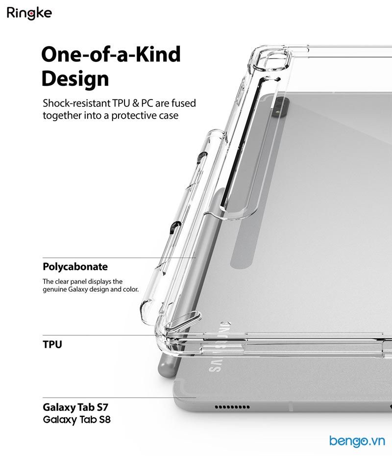  Ốp lưng Samsung Galaxy Tab S8 / Galaxy Tab S7 RINGKE Fusion 