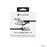  Cáp MOPHIE 3 Đầu Chuyển | USB-A To Micro USB, USB-C, Lightning Cable 