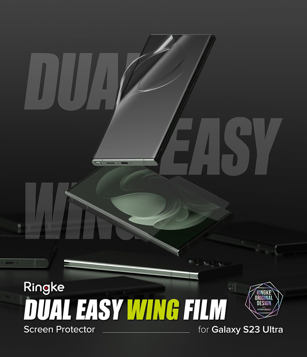  [Combo 2] Dán màn hình Samsung Galaxy S23 Ultra Ringke Dual Easy Film Wing 