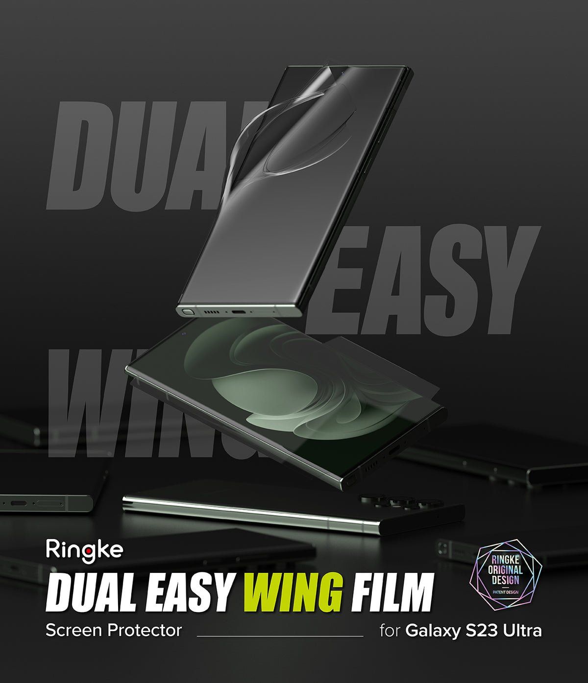  [Combo 2] Dán màn hình Samsung Galaxy S23 Ultra Ringke Dual Easy Film Wing 