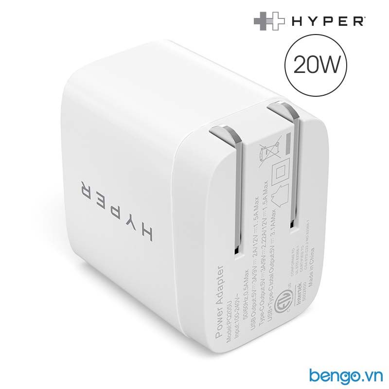  Sạc 2 Cổng HYPERJUICE GAN 35W/20W Charger Small Size - HJG35NA/HJ205 