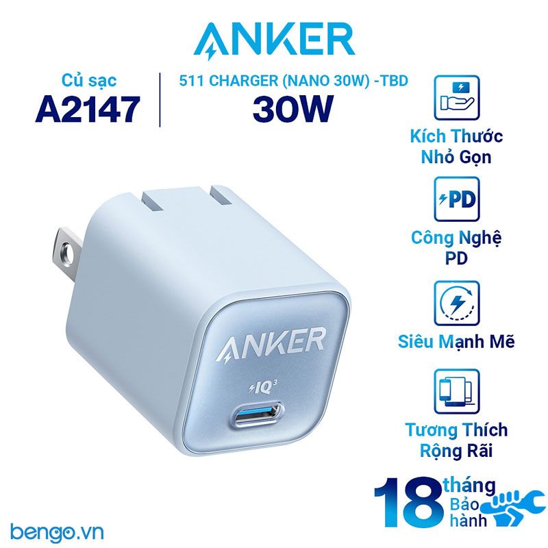  Sạc ANKER 511 Nano 3 30W - A2147 