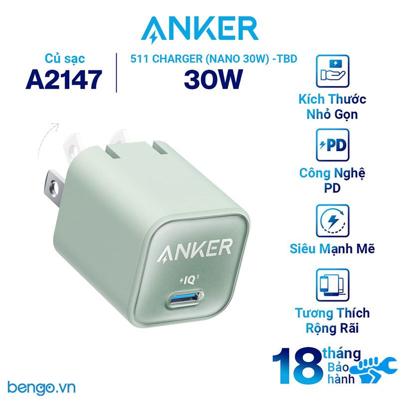  Sạc ANKER 511 Nano 3 30W - A2147 